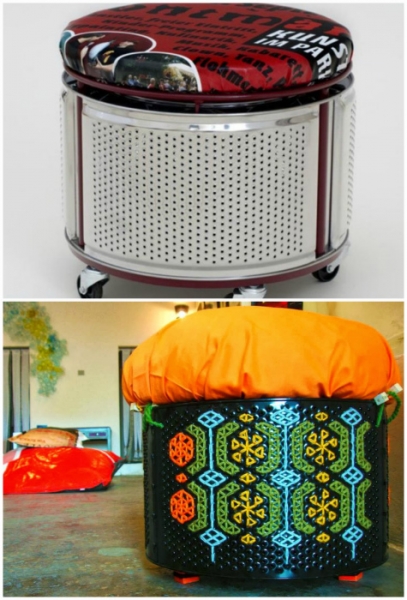 15 неординарных способов использования барабана старой стиральной машины