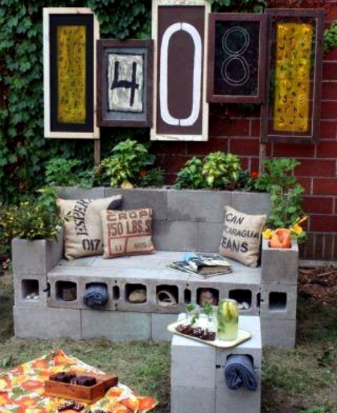 17 идей использования шлакоблоков и кирпича для обустройства сада