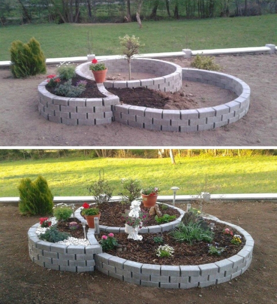 17 идей использования шлакоблоков и кирпича для обустройства сада