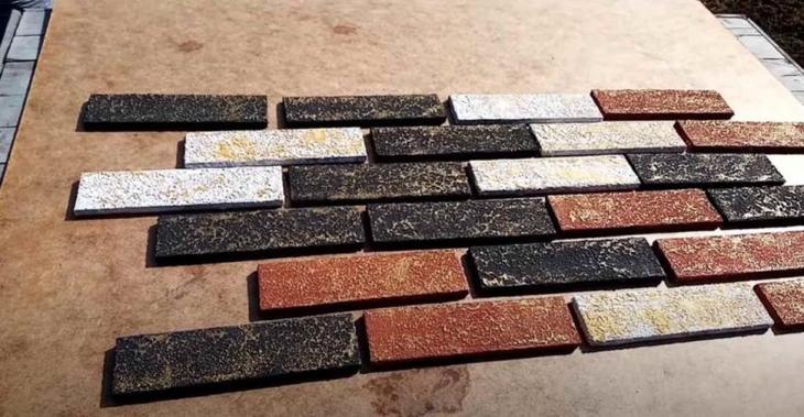 Декоративные кирпичики из гипсокартона