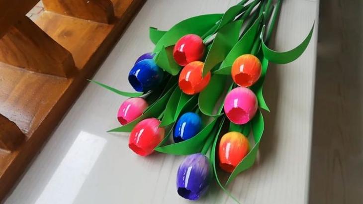 Необычный букет из неожиданного материала