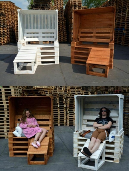 Несколько шикарных идей из деревянных поддонов на даче