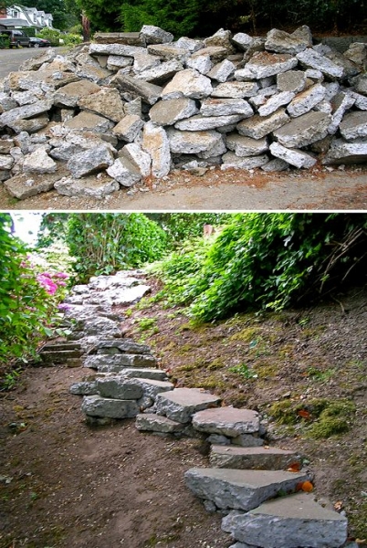 Примеры удивительных лестниц и дорожек, которые подойдет для оформления вашего участка