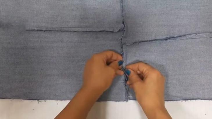 Сумочка на лето из старых джинсов и джута