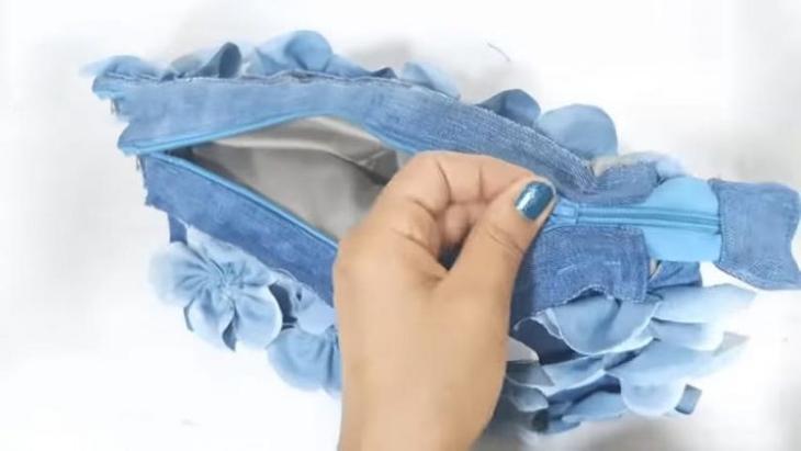 Сумочка на лето из старых джинсов и джута