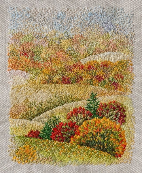 Вышитые пейзажи от Катрин Вейтс