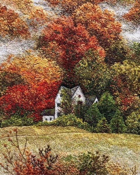 Вышитые пейзажи от Катрин Вейтс