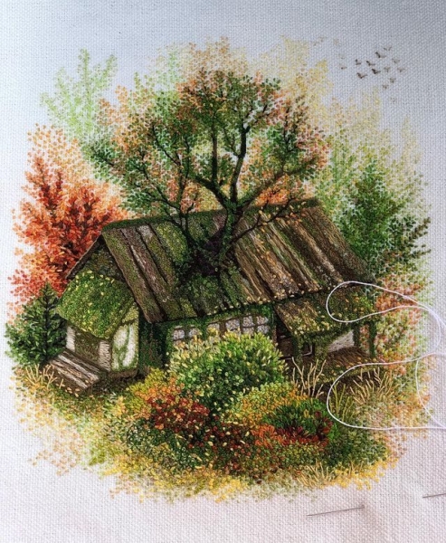 Вышитые пейзажи от Катрин Вейтс