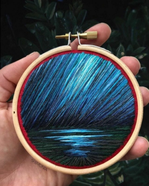 Вышитые пейзажи российской художницы Веры Шимуни