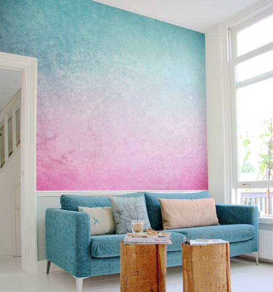 33 примера стен с эффектом омбре своими руками