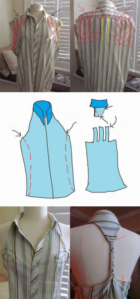 5 летних блуз и платьев из старой мужской рубашки