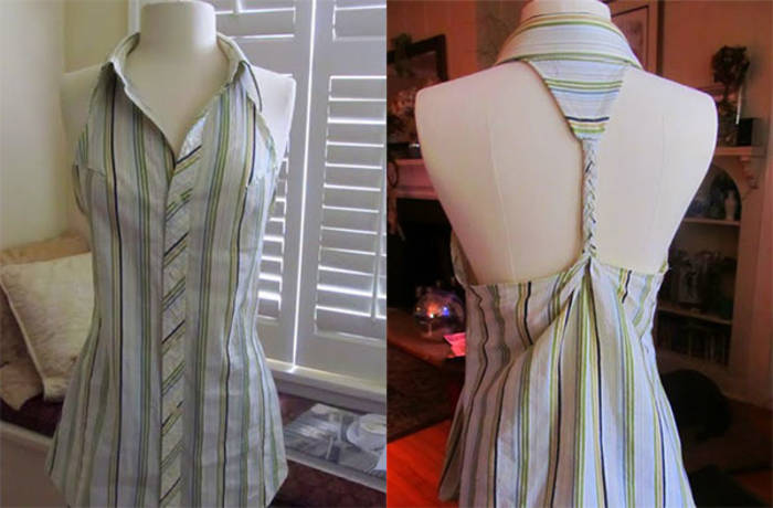 5 летних блуз и платьев из старой мужской рубашки