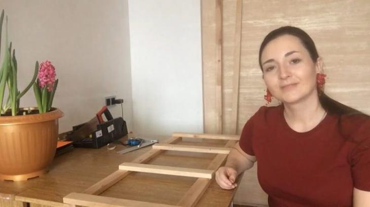 Оригинальная идея на балкон из брусков