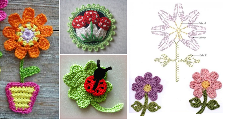 Вязанные аппликации крючком для детской одежды: мастер класс