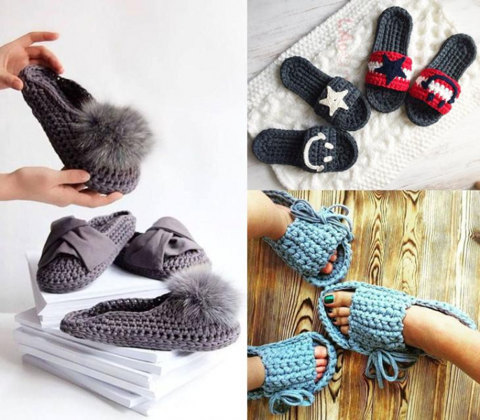 Вот какие замечательные тапочки можно сделать из старых футболок!