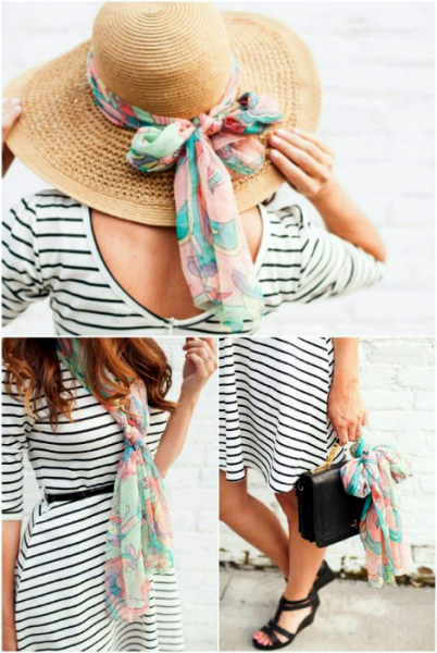 17 способов использования шарфиков и шейных платков по-новому