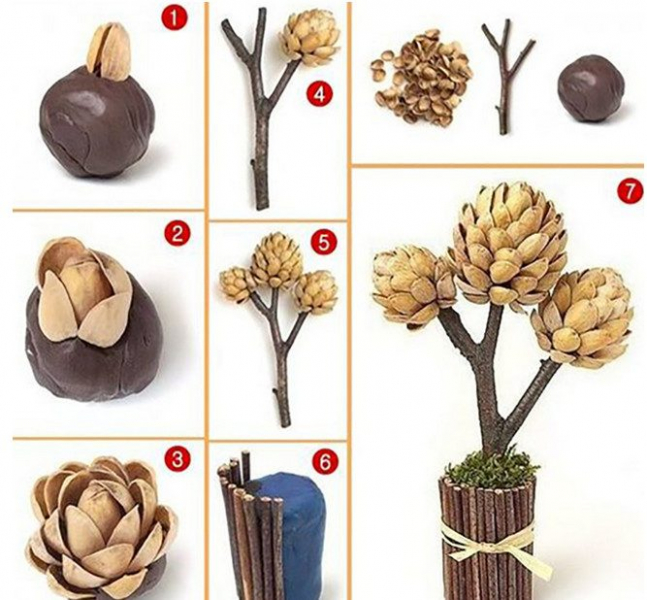 Декор из скорлупы от фисташек