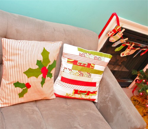 Декоративные новогодние подушки своими руками