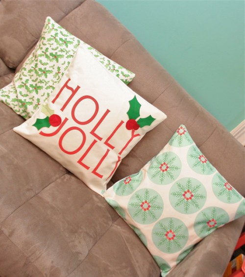 Декоративные новогодние подушки своими руками