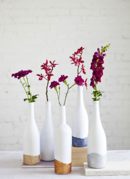 Поделки из стеклянных бутылок