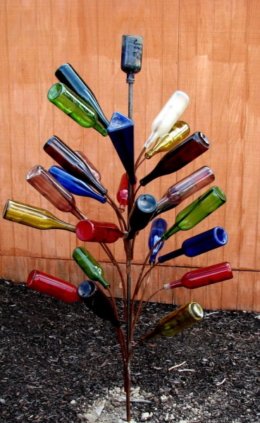 Поделки из стеклянных бутылок