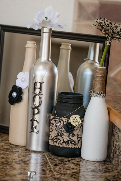 Поделки из стеклянных бутылок