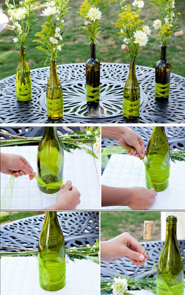 Поделки из стеклянных бутылок