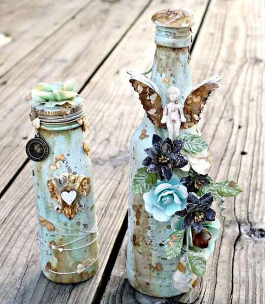 Поделки из стеклянных бутылок