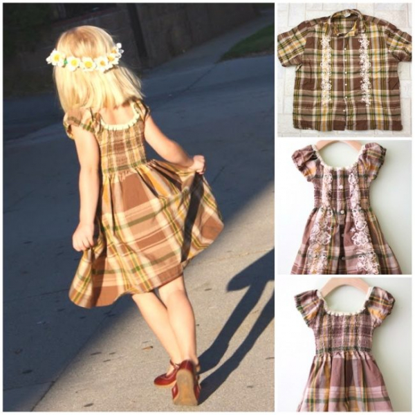 Превращаем старые рубашки в очаровательные летние платьица для девочки