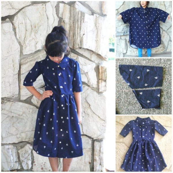 Превращаем старые рубашки в очаровательные летние платьица для девочки