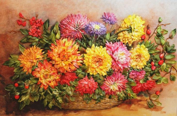 Вышивка лентами