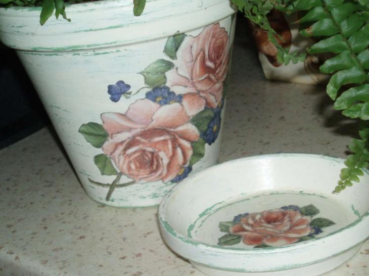 Декор горшков — фото идеи создания красивого оформления цветочных горшков