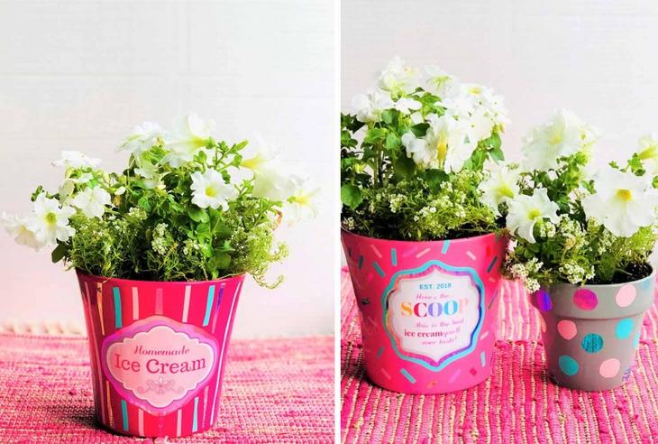 Декор горшков — фото идеи создания красивого оформления цветочных горшков