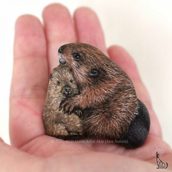 Художница оживляет камни, превращая их в очаровательных животных