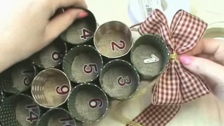 Новогодняя идея из картонных втулок