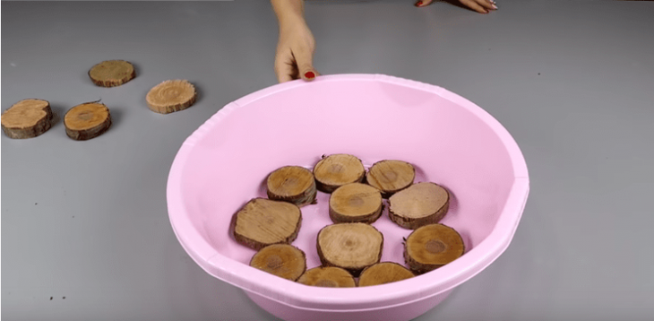 Стильная идея из тазика и обычной ветки