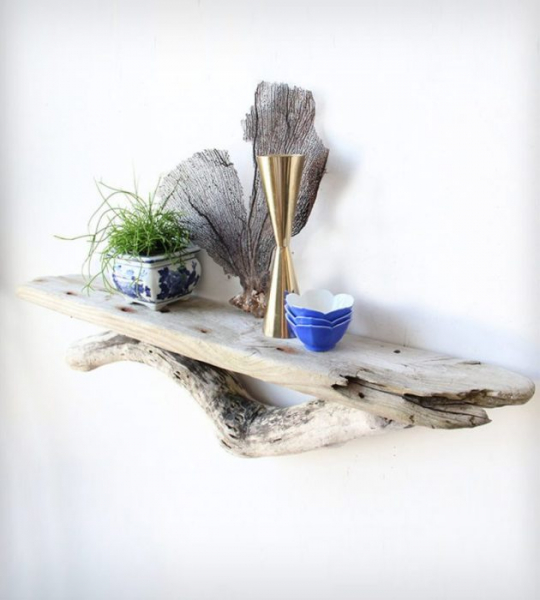 20 потрясающих полок из коряг, которые выглядят, как настоящие произведения искусства