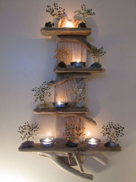 20 потрясающих полок из коряг, которые выглядят, как настоящие произведения искусства