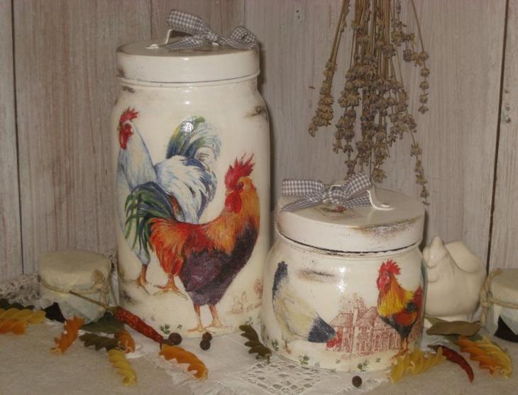 Декупаж стеклянной банки — мастер класс с пошаговой инструкцией