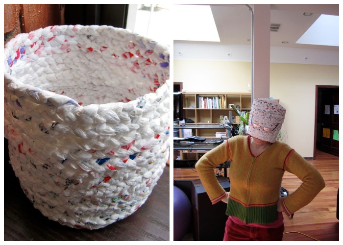 Мастер-класс по плетению корзинки из полиэтиленовых пакетов