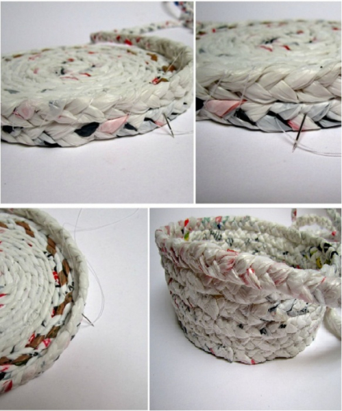 Мастер-класс по плетению корзинки из полиэтиленовых пакетов