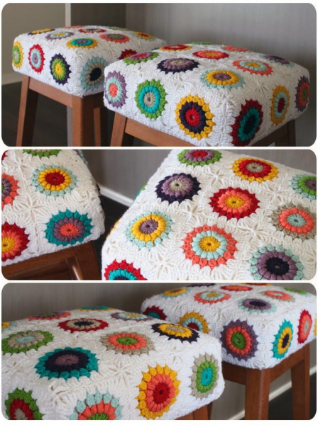 Оригинальное использование вязания в интерьере