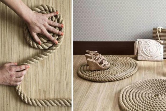 15 необычных предметов мебели и элементов декора, сделанных из ниток, веревок и канатов