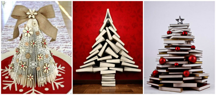23 новогодние ёлки из подручных средств, не уступающие в своей красоте настоящим