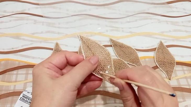 3D панно из мешковины и джута