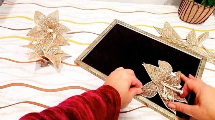 3D панно из мешковины и джута