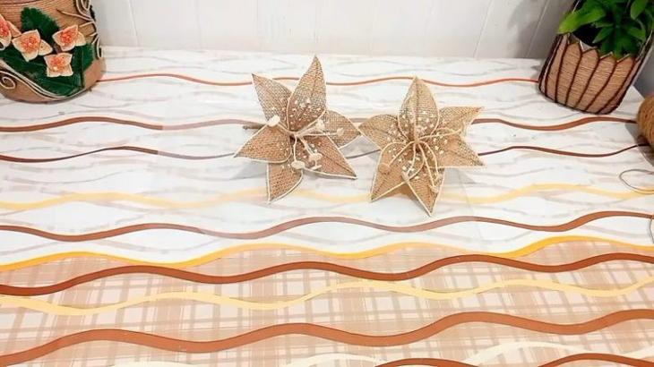 3D панно из мешковины и джута