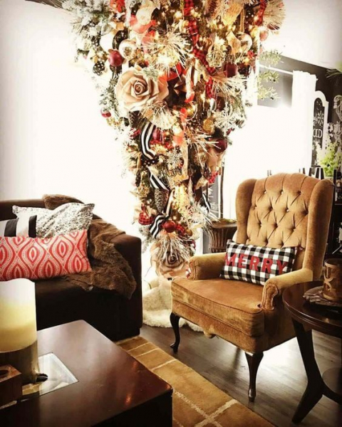 Новогодние ёлки вверх ногами