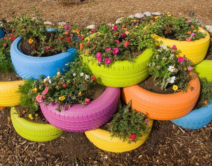 Поделки из шин — интересные и креативные идеи украшения сада и участка