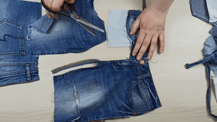 Полезная вещь для кухни из остатков джинсы